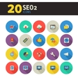 seo 2 icons on colored round buttons vector image