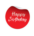red sticker happy birthday vector image