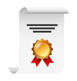 award of excellence with rosette and ribbon vector image