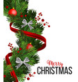 christmas wreath decorations with fir tree vector image