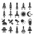 rocket spaceship astronomy icons design vector image