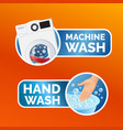washing clothes sticker set instructions vector image