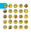 set of emoji bubble emoticons vector image vector image