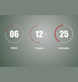 countdown template digital clock vector image vector image