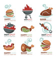 fresh meat bbq beef chicken turkey menu logo vector image vector image