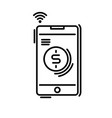 payment methods thin line icon pay online mobile vector image