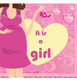 its a girl - pregnant woman card vector image