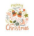 merry christmas card vector image vector image