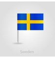 sweden flag pin map icon vector image