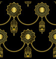 arabic golden luxury seamless pattern on black vector image