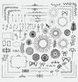 black sketched floral rustic design vector image