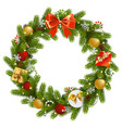 christmas fir wreath vector image