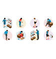 isometric shoes store set vector image