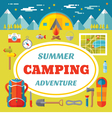 expedition adventure - icons in flat style vector image