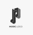 music logo design note with file element vector image vector image