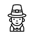 pilgrim man icon thanksgiving related vector image vector image