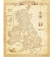 ancient looking decorative map great bitain vector image