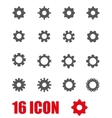 grey gear icon set vector image vector image