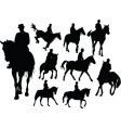 horse rider silhouettes vector image