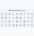 smart home thin line icons set systems of house vector image vector image
