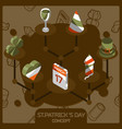stpatricks day color concept isometric icons vector image