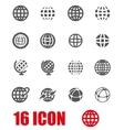 grey globe icon set vector image vector image