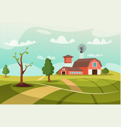 Old farm flat Royalty Free Vector Image - VectorStock