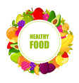 organic fruits frame isolated banner vector image