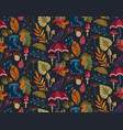 seamless pattern with autumn nature vector image