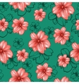 seamless pattern with pink flowers vector image