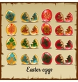 set of solid and broken coloured easter eggs vector image