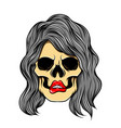art work coloured women skull vector image vector image