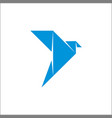 logo origami bird fly blue vector image