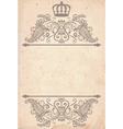 old paper texture with royal pattern vector image vector image