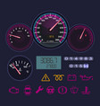 panel tachometer speedometer level gasoline vector image