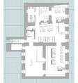 standard cafe furniture symbols on floor plans vector image