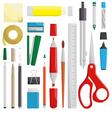 work draw sketch stationary set vector image