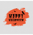 happy halloween poster with orange blot vector image vector image