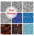 number letter font seamless pattern background vector image vector image
