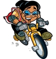 smiling boy riding bike vector image vector image