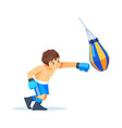 boxer teen with bags sand boxing fitness vector image