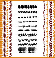 hand-drawn simple brushes collection dividers vector image