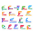 f letter corporate identity business icons vector image