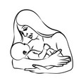 mother and child vector image