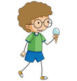 cute boy holding ice cream cone isolated vector image