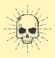 skull with sunburst isolated on white background vector image vector image