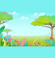 wild savannah nature summer scenery background vector image