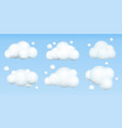 3d clouds set realistic clouds icons geometric vector image