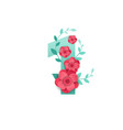 color number 1 with beautiful flowers vector image