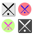 crossed baseball bats and ball flat icon vector image